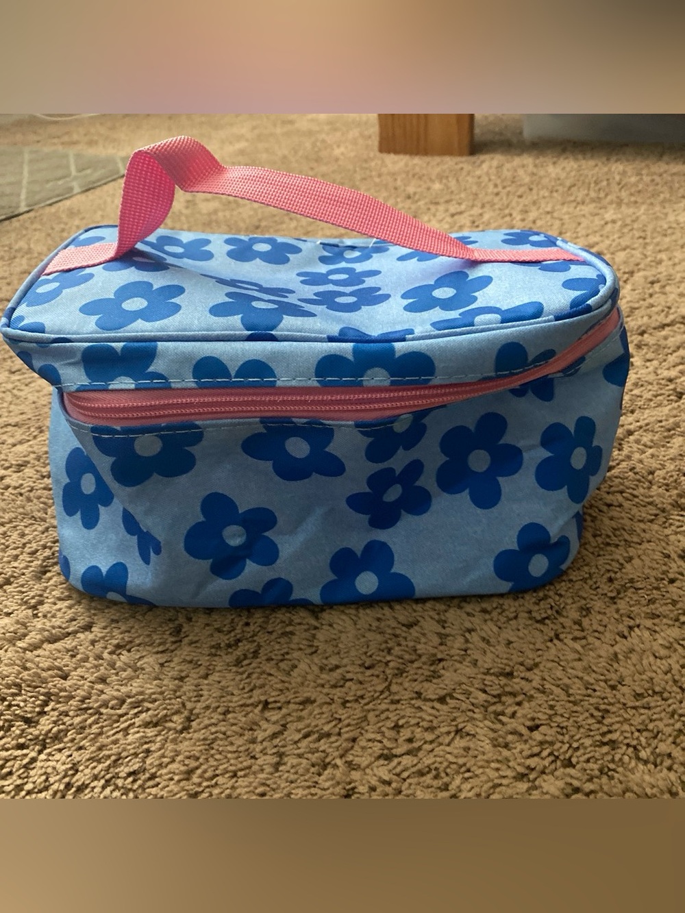 Blue and Pink Flora Travel Bag